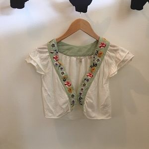 Anthropologie Knitted & Knotted embriodered shrug